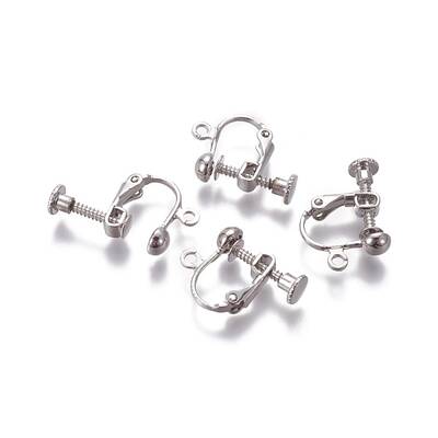 Rack Plated Brass Screw Clip-on Earring Findings