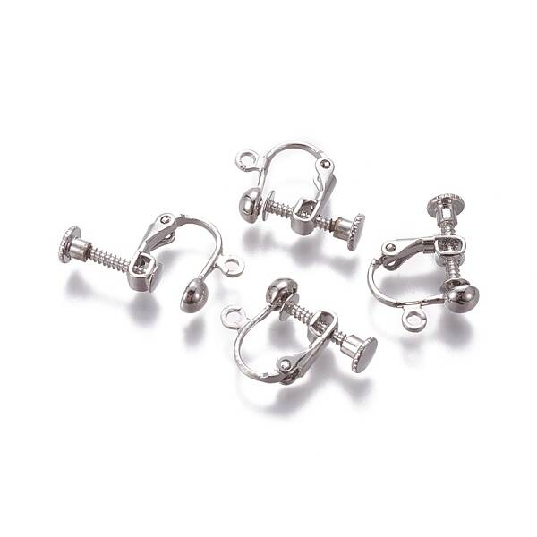 Rack Plated Brass Screw Clip-on Earring Findings