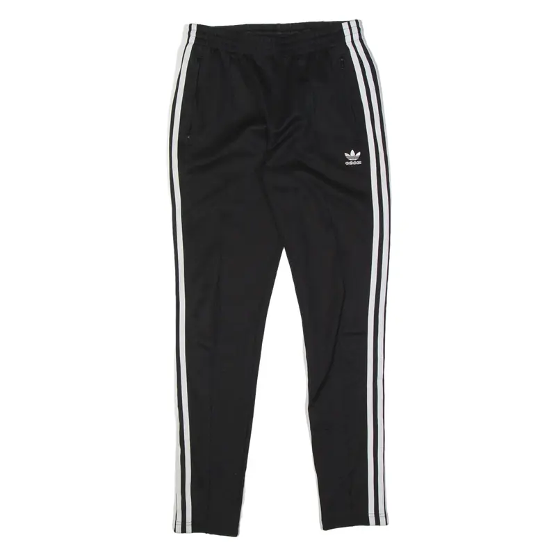 ADIDAS Track Pants Black Tapered Womens UK 6 W26 L28