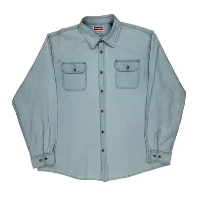 Wrangler Denim Shirt - XL Light Wash Cotton