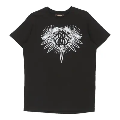 Roberto Cavalli Graphic T-Shirt - Large Black Cotton