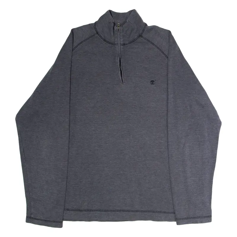 TIMBERLAND Mens Jumper Grey 1/4 Zip Tight Knit XL