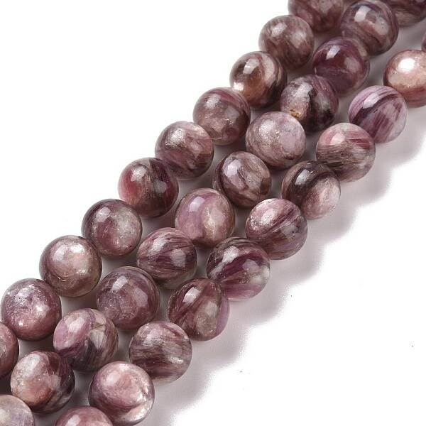 Natural Lepidolite/Purple Mica Stone Beads Strands