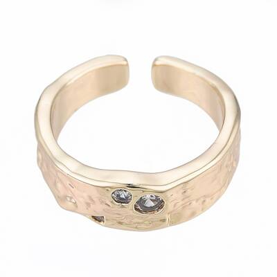 Clear Cubic Zirconia Open Cuff Ring