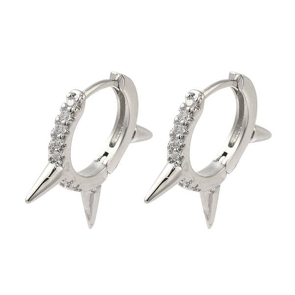 Rack Plating Brass Micro Pave Cubic Zirconia Hoop Earrings