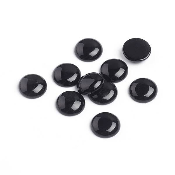 Natural Black Agate Cabochons