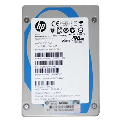MO0400FCTRP HP 400GB Multi-Level Cell SAS 6Gb/s Mainstream 2.5-Inch Enterprise Solid State Drive for ProLiant Servers