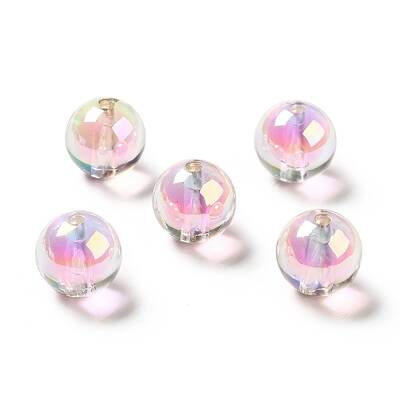 Two Tone UV Plating Rainbow Iridescent Acrylic Beads
