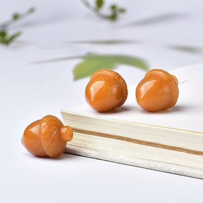 Natural Yellow Aventurine Carved Healing Acorn Figurines