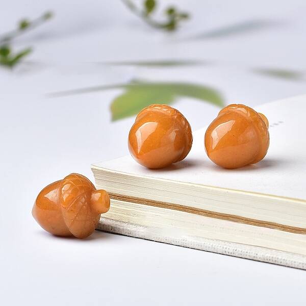 Natural Yellow Aventurine Carved Healing Acorn Figurines