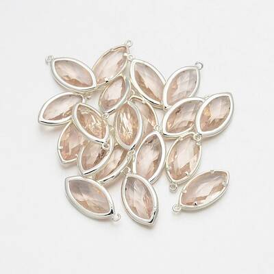 Silver Color Plated Brass Glass Pendants