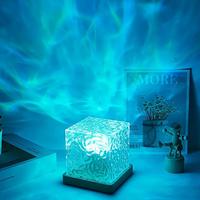 LED Water Ripple Aurora Projector Night Light, Crystal Design Night Light, USB Powered 16-color Changing LED Night Light, Dec...