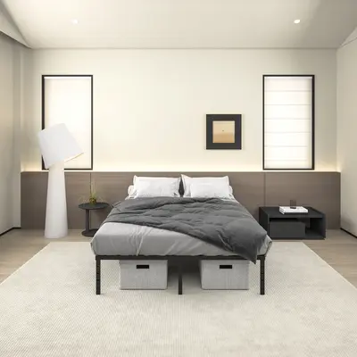 Edenza-Bed Frame 14 16 18 inch, Box Spring 5 7 9 Inch, Heavy Duty Mattress BoxSpring Foundation, Sturdy Queen Box Springs for...