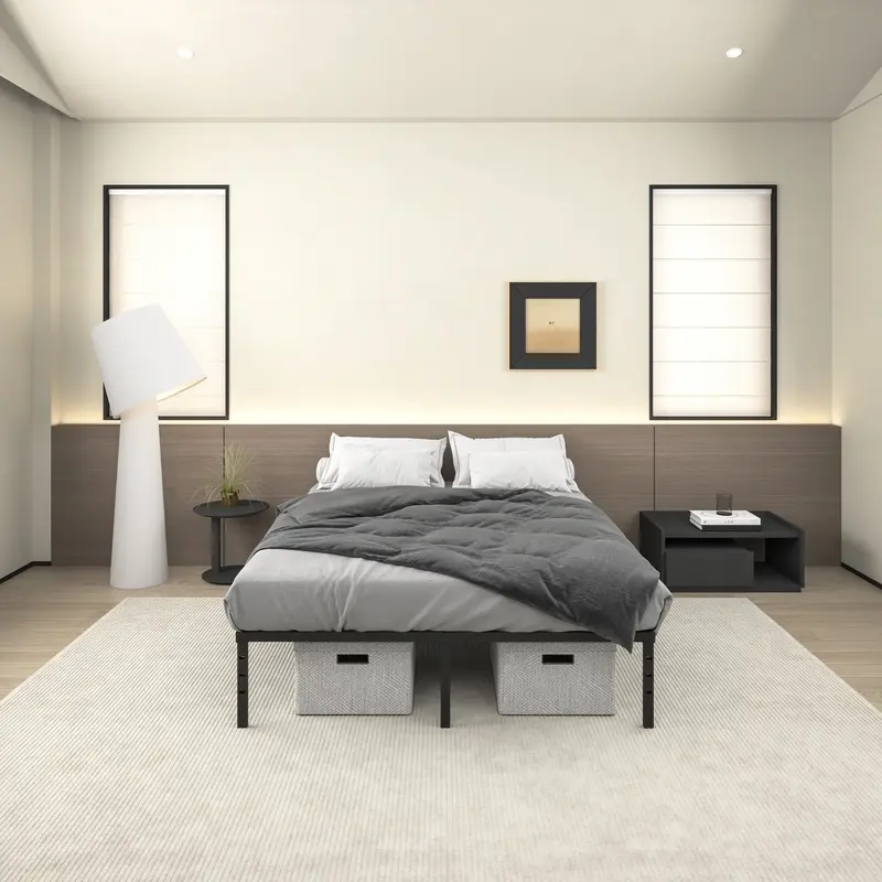 Edenza-Bed Frame 14 16 18 inch, Box Spring 5 7 9 Inch, Heavy Duty Mattress BoxSpring Foundation, Sturdy Queen Box Springs for...