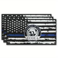 3PC,Thin Blue Line Sticker Code 4, American Flag Thin Blue Line Decal, Lives Matter Flag Sticker, Back The Blue Bumper Vinyl ...