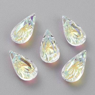 Embossed Glass Rhinestone Pendants