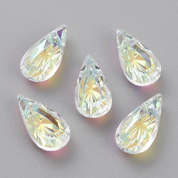 Embossed Glass Rhinestone Pendants