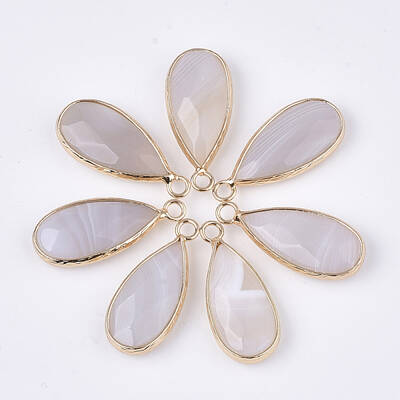 Natural Banded Agate Pendants