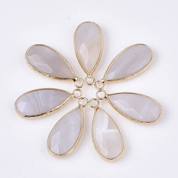 Natural Banded Agate Pendants
