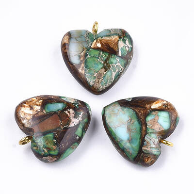 Assembled Bronzite and Imperial Jasper Pendants