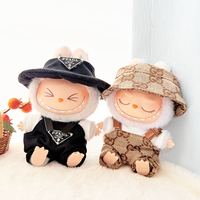 17cm Clothes For Labubu，Cute Small fragrance style suspenders pants+hat，Labubu Decorative clothing【Not included Doll】...