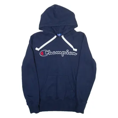 CHAMPION Mens Blue Hoodie S