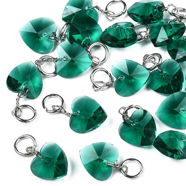 Faceted Transparent Glass Charms