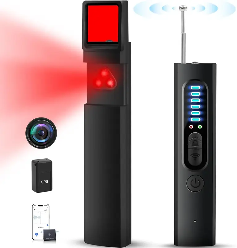 Hidden Camera Detectors ，GPS Tracker Detector with 5 Sensitivity Levels and Professional Modes for Office, Hotels, Bathroom...