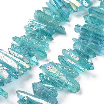 Natural Quartz Crystal Points Beads Strands
