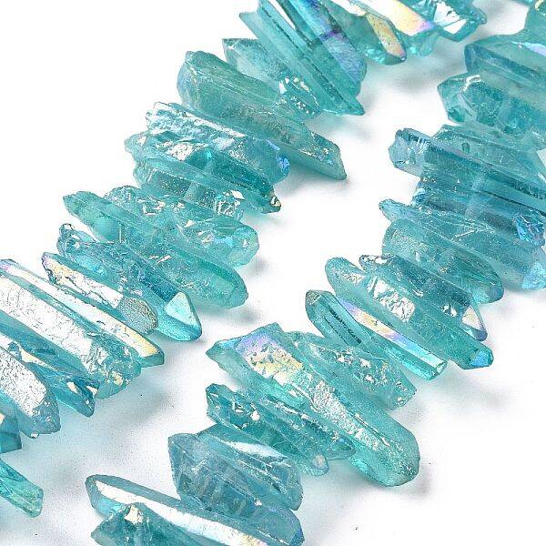 Natural Quartz Crystal Points Beads Strands