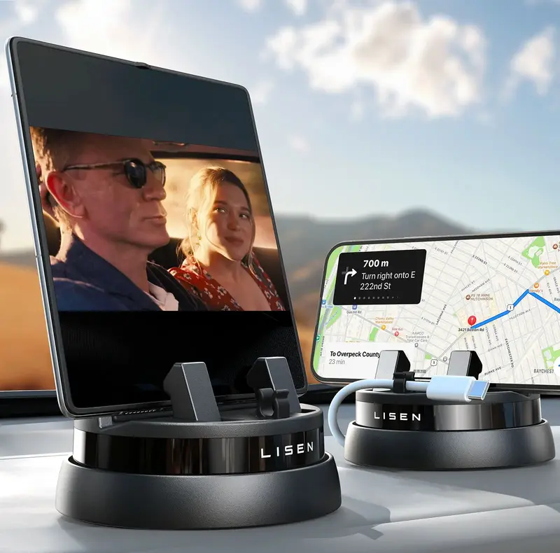 LISEN 360° Rotatable Car Phone Holder, Stable Dashboard Mount for iPhone 16 pro promax/15/14/13/12, Samsung S24/23/22, Multi...