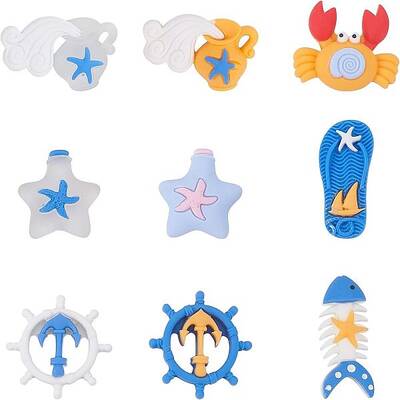 54Pcs 9 Style Resin Cabochons
