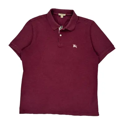 Burberry Polo Shirt - XL Burgundy Cotton
