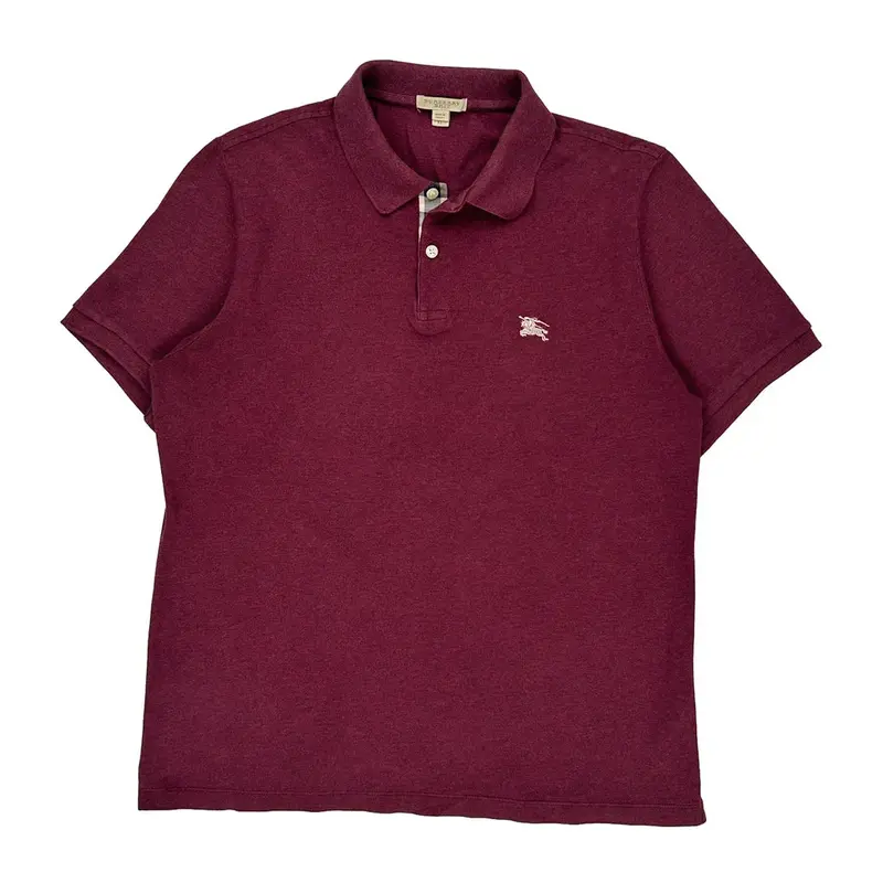 Burberry Polo Shirt - XL Burgundy Cotton