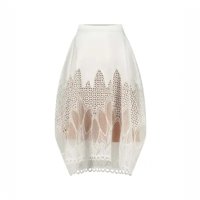 Midi Lace SKirt | Size: M | Color: white
