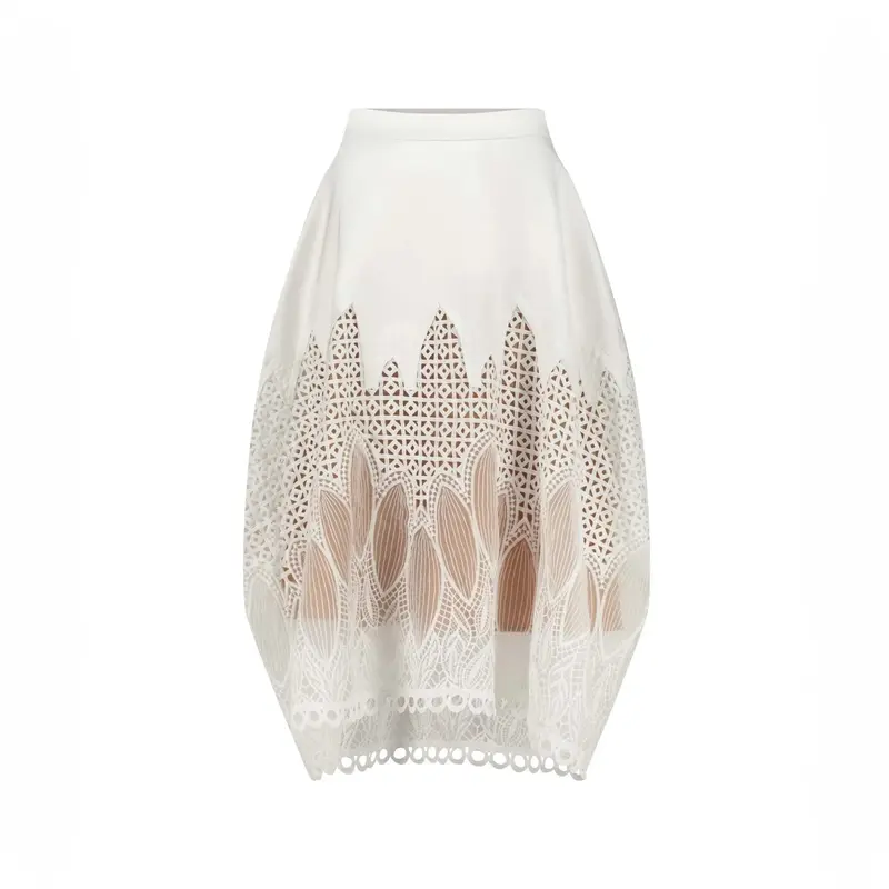 Midi Lace SKirt | Size: M | Color: white
