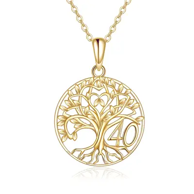 14K Gold Tree Of Life Pendant Necklace
