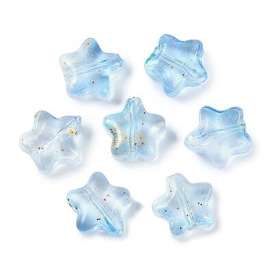 Transparent Spray Painted Frosted Glass Beads