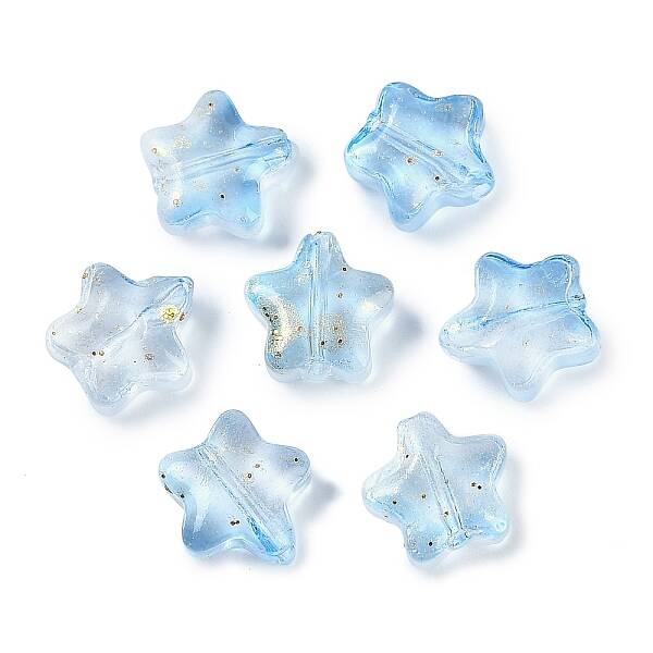 Transparent Spray Painted Frosted Glass Beads