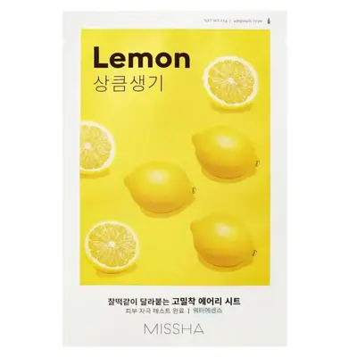 Missha Airy Fit Lemon Vitamina C Maschera in tessuto idratante Per il viso 19 g