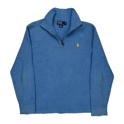 Polo By Ralph Lauren 1/4 Zip - Medium Blue Cotton