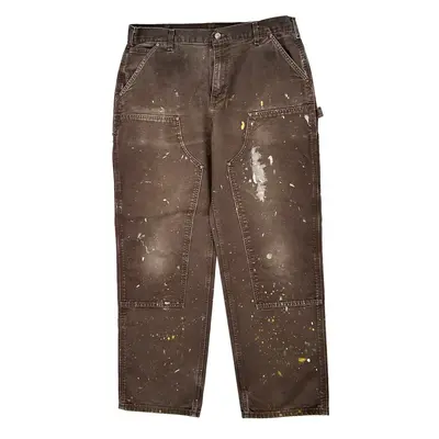 Carhartt Double Knee Carpenter Trousers - 35? Waist Brown Cotton