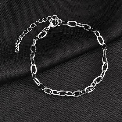 Non-Tarnish 304 Stainless Steel Cable Chain Bracelet for Men Women