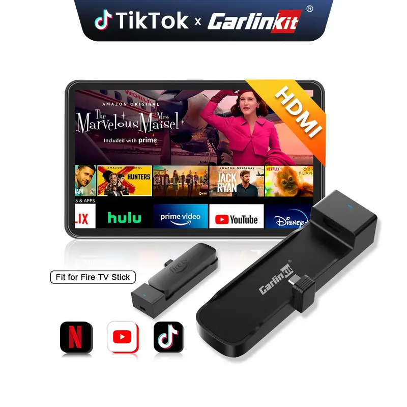 HDMI Adapter CarlinKit FireDrive Link for Wired  CarPlay Car Screens, Fit for Fire TV Stick Supports HD Streaming in Car, OTA...