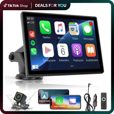 Dealsforyoudays | 2025 New Style Carplay Screen for Car, 7 Inch HD Portable Car Stereo Touch Screen,Reverse Camera, MP3&MP4 W...