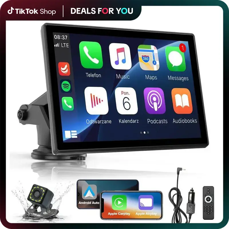 Dealsforyoudays | 2025 New Style Carplay Screen for Car, 7 Inch HD Portable Car Stereo Touch Screen,Reverse Camera, MP3&MP4 W...