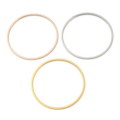 3Pcs 304 Stainless Steel Polishing Plain Bangles Kit
