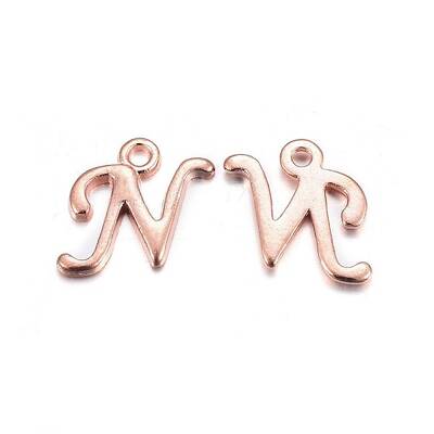 Rose Gold Plated Alloy Letter Pendants