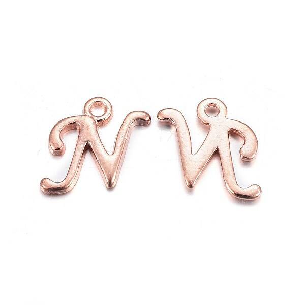 Rose Gold Plated Alloy Letter Pendants
