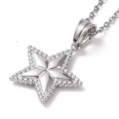 Non-Tarnish 304 Stainless Steel Pentagram Pendant Necklace for Women